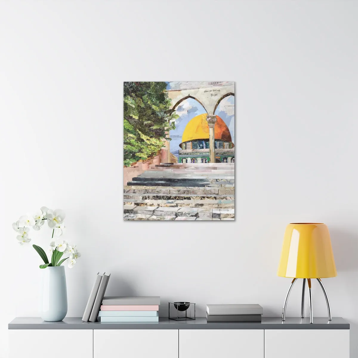 Stairway to Dome of the Rock, Quality Canvas Wall Art Print, Ready to Hang Wall Art Home Decor