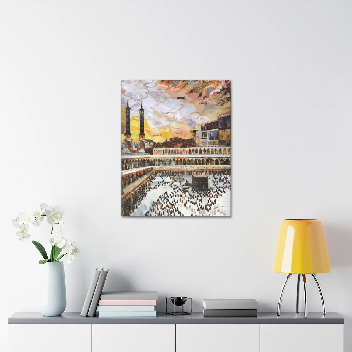 Sunset in Makkah, Quality Canvas Wall Art Print, Ready to Hang Wall Art Home Decor