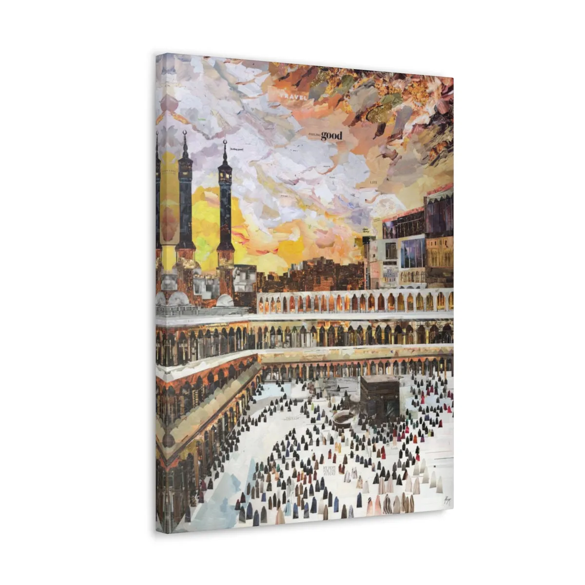 Sunset in Makkah, Quality Canvas Wall Art Print, Ready to Hang Wall Art Home Decor