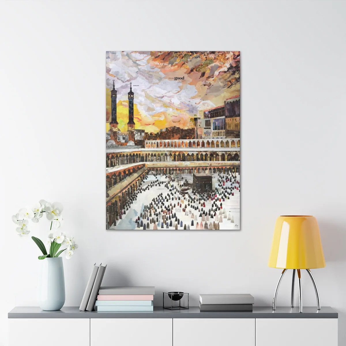 Sunset in Makkah, Quality Canvas Wall Art Print, Ready to Hang Wall Art Home Decor