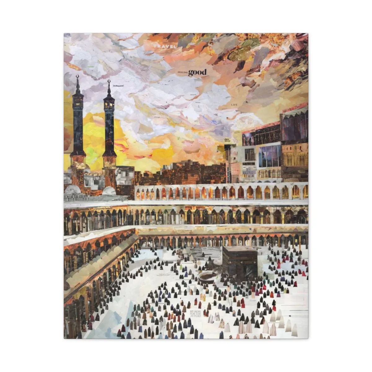 Sunset in Makkah, Quality Canvas Wall Art Print, Ready to Hang Wall Art Home Decor