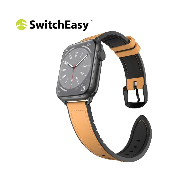 SwitchEasy Hybrid Silicone-Leather Apple Watch  Band (42/44/45/49mm)