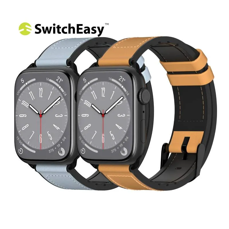 SwitchEasy Hybrid Silicone-Leather Apple Watch  Band (42/44/45/49mm)