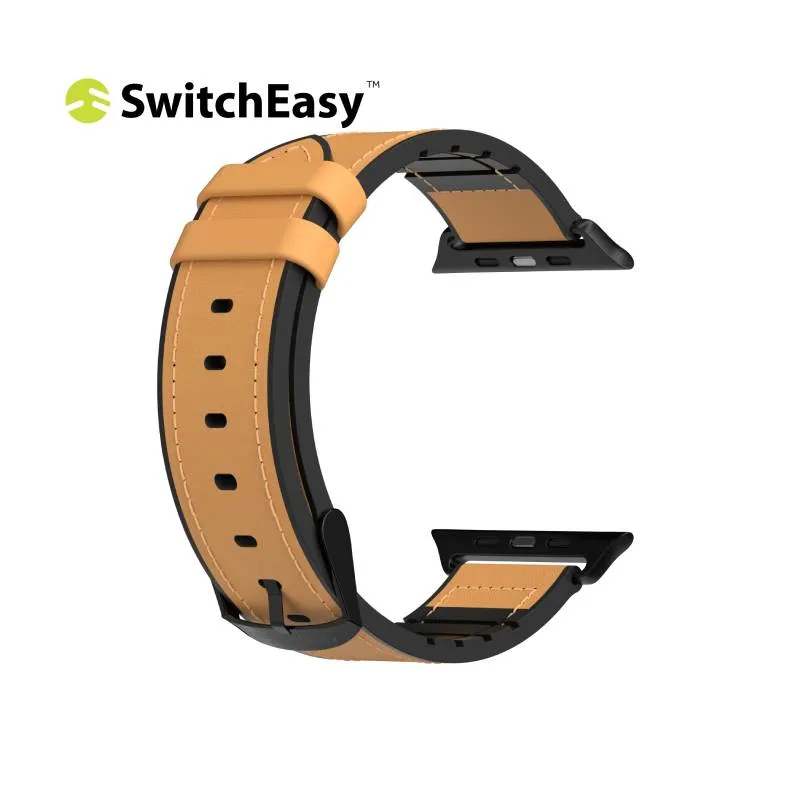 SwitchEasy Hybrid Silicone-Leather Apple Watch  Band (42/44/45/49mm)