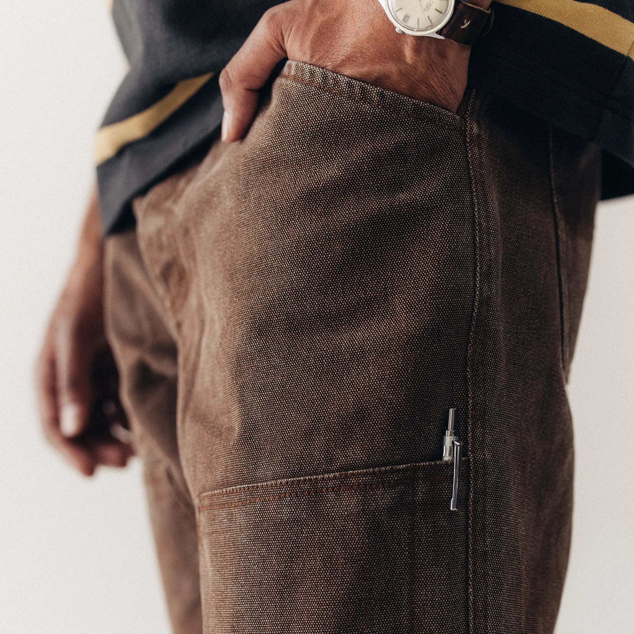 The Chore Pant in Aged Penny Chipped Canvas