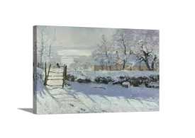 The Magpie | Claude Monet Masters Classic Art in Gallery Wrapped Canvas | Various Sizes