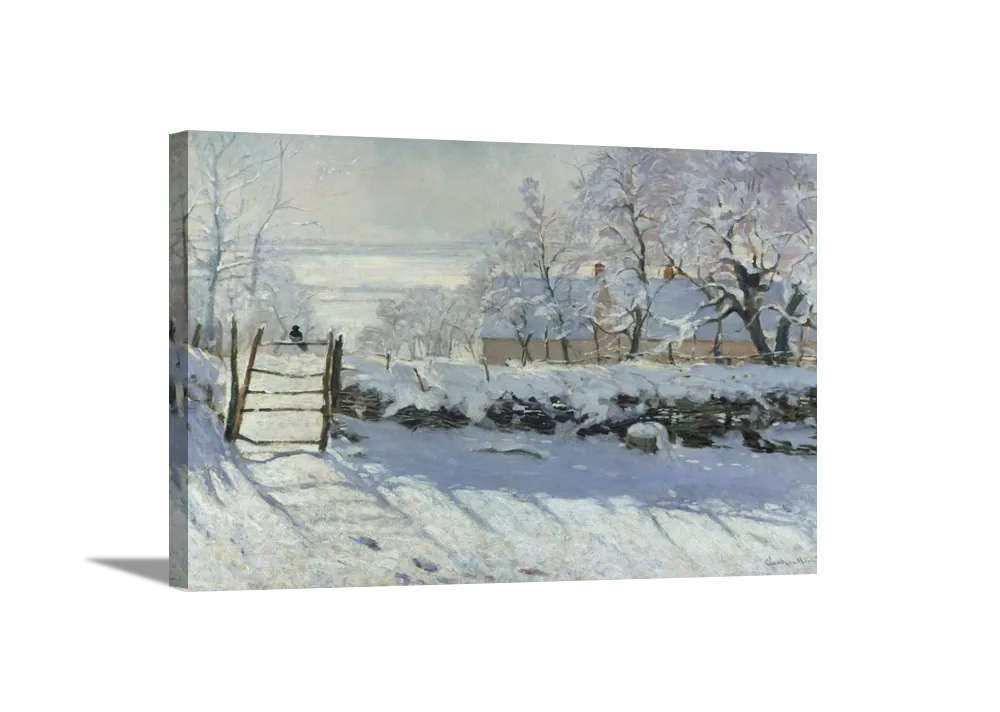 The Magpie | Claude Monet Masters Classic Art in Gallery Wrapped Canvas | Various Sizes