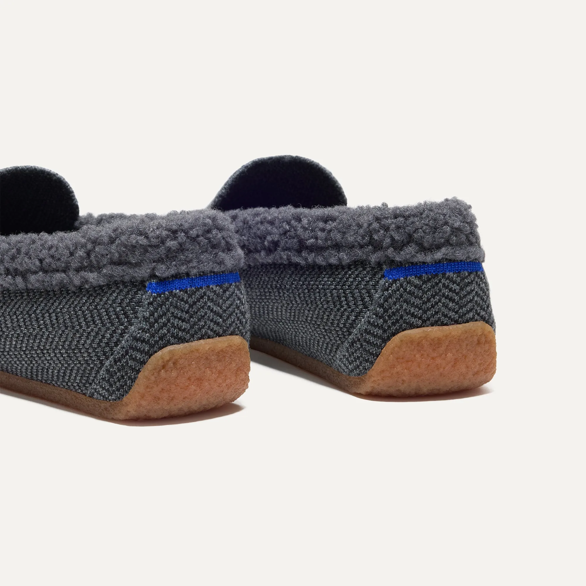 The Men's Slipper - Charcoal Herringbone