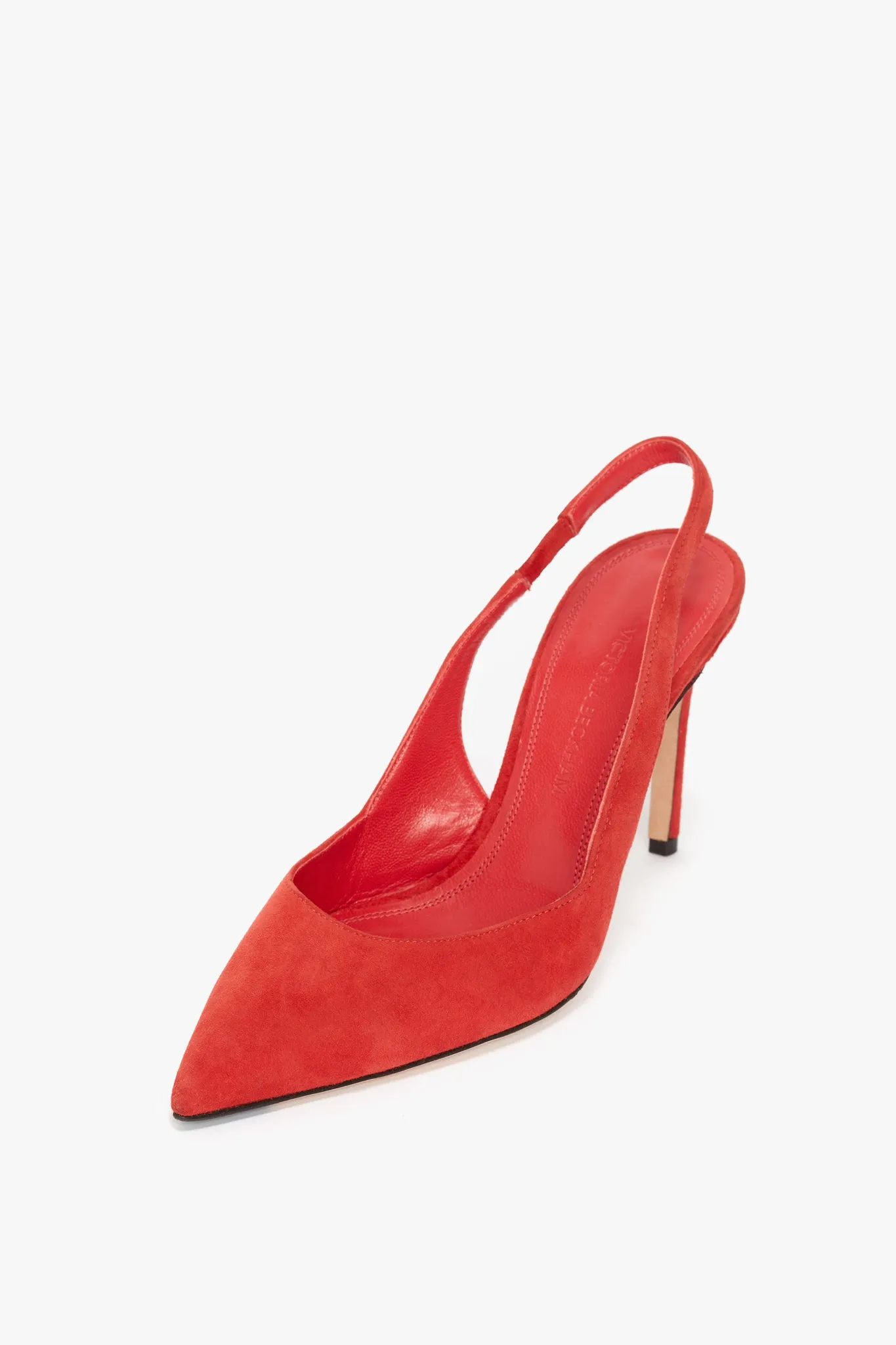 V Cut Slingback Pump In Orange Suede