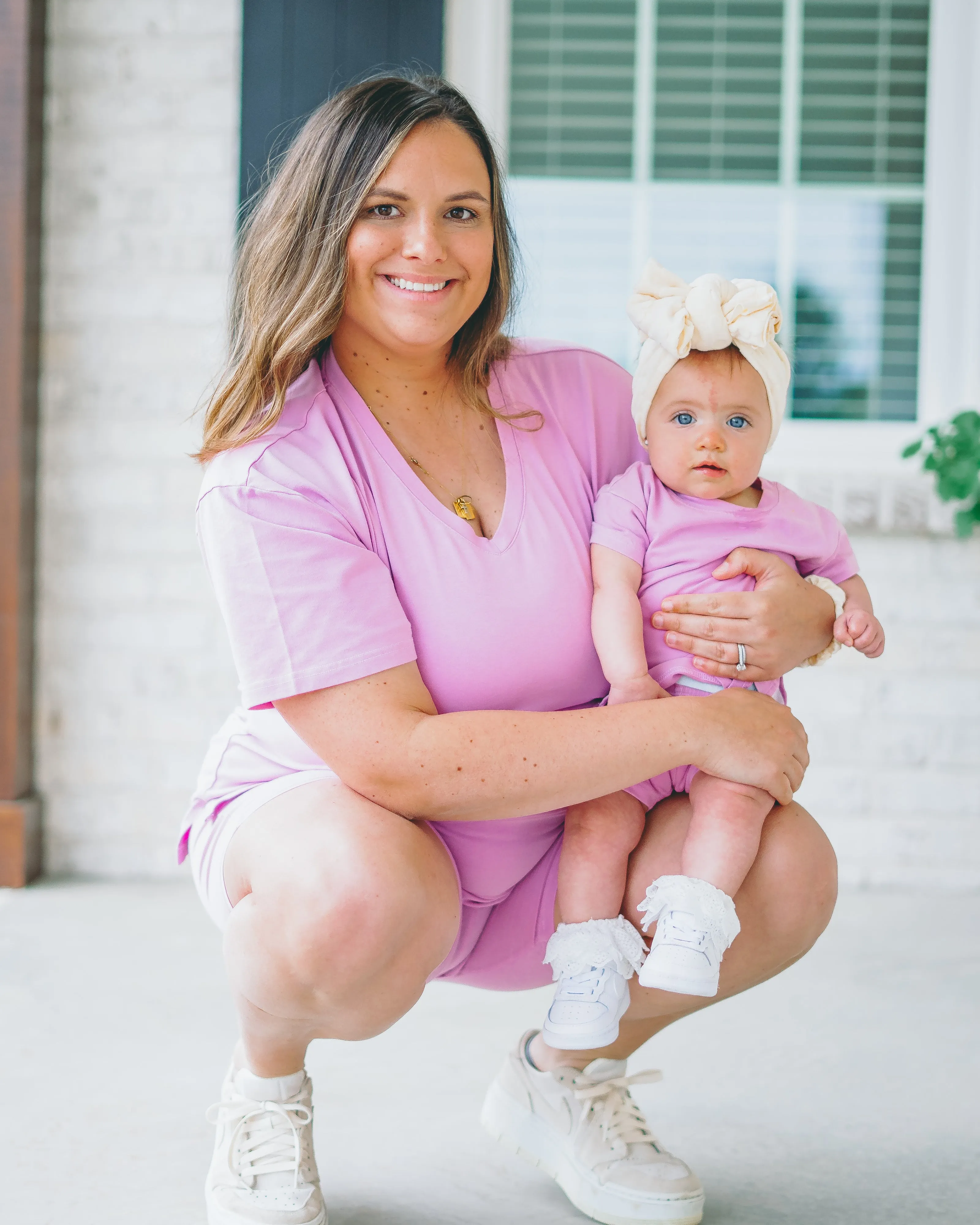 WOMANS BIKER SHORT SET- Lilac Snow Wash