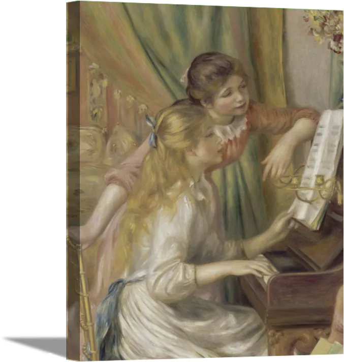 Young Girls at the Piano | Pierre Auguste Renoir Masters Classic Art in Gallery Wrapped Canvas | Various Sizes